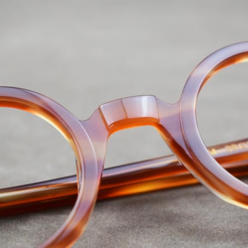 Image of Hand Made Small Vintage Round Eyeglass Frames Full Rim Acetate Glasses B002