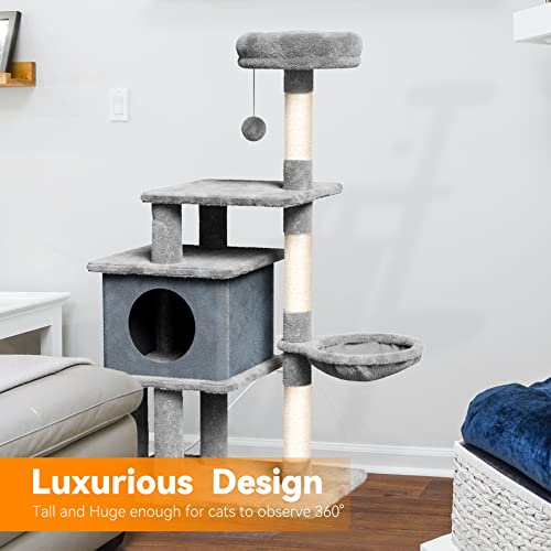 Hawsaiy Cat Tree Tower House Condo Scratching Furniture For Small Medium Cat Kitten With Hammock And Removable Condo 44” #TOP5