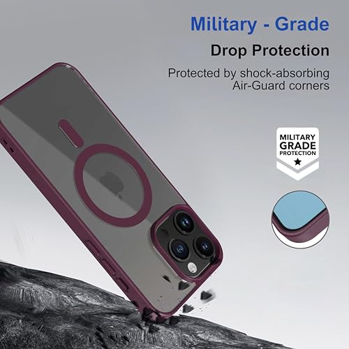 Image of amazon basics Back Case Cover for iPhone 16 Pro Max | Compatible for iPhone 16 Pro Max Back Cover | Scratch-Resistant Back Cover | Wine Red