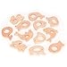IoF 12 Pcs Teething Toys for Babies, Natural Wooden Teething Rings Baby Teether Chew Toys for Infant Toddler Teethers Crackers Animal Set Pain Relief Handmade Hanging Ring Set Toy