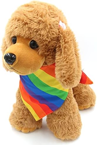 2 Pcs Rainbow Pride Dog Bandanas Cotton Multi-Purpose Handkerchiefs Collar Party Supply Pet Bandanas (Rainbow)