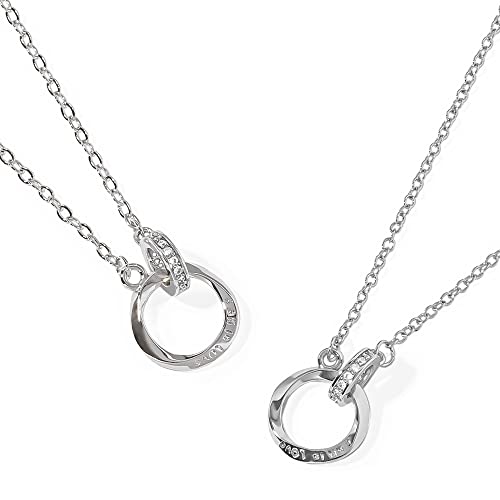 [felicitations] ペアネックレス カップル プレゼント スターリングシルバー ジュエリー ネックレス メンズ レディース 2個セット BR-J066 (MSW&LSW)の商品画像（Amazon）