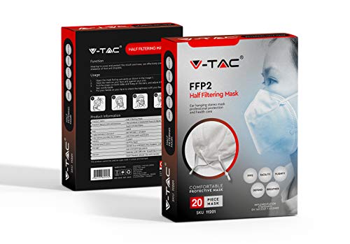V-TAC 20 Masques FACIAUX DISPOSITIFS DE Protection Collective KN95 FFP2 11201