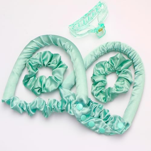 BABYSHEEP Conjunto de Modeladores de Cachos Sem Calor de Cetim - Faixa de Cabeça com Haste de Modela