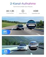 【A329S 2CH+HK6 Kit+256Card】 VIOFO A329S 2CH 4K 60FPS Dashcam vorne hinten, 4K + 2K Dual Dashcam Auto, Upgraded Energiespar-Parkmodus, Wi-Fi 6 u. App Steuerung – Ansicht 2