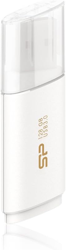 Silicon Power 128GB Blaze B06 USB 3.0 Flash Drive, White (SP128GBUF3B06V1W)