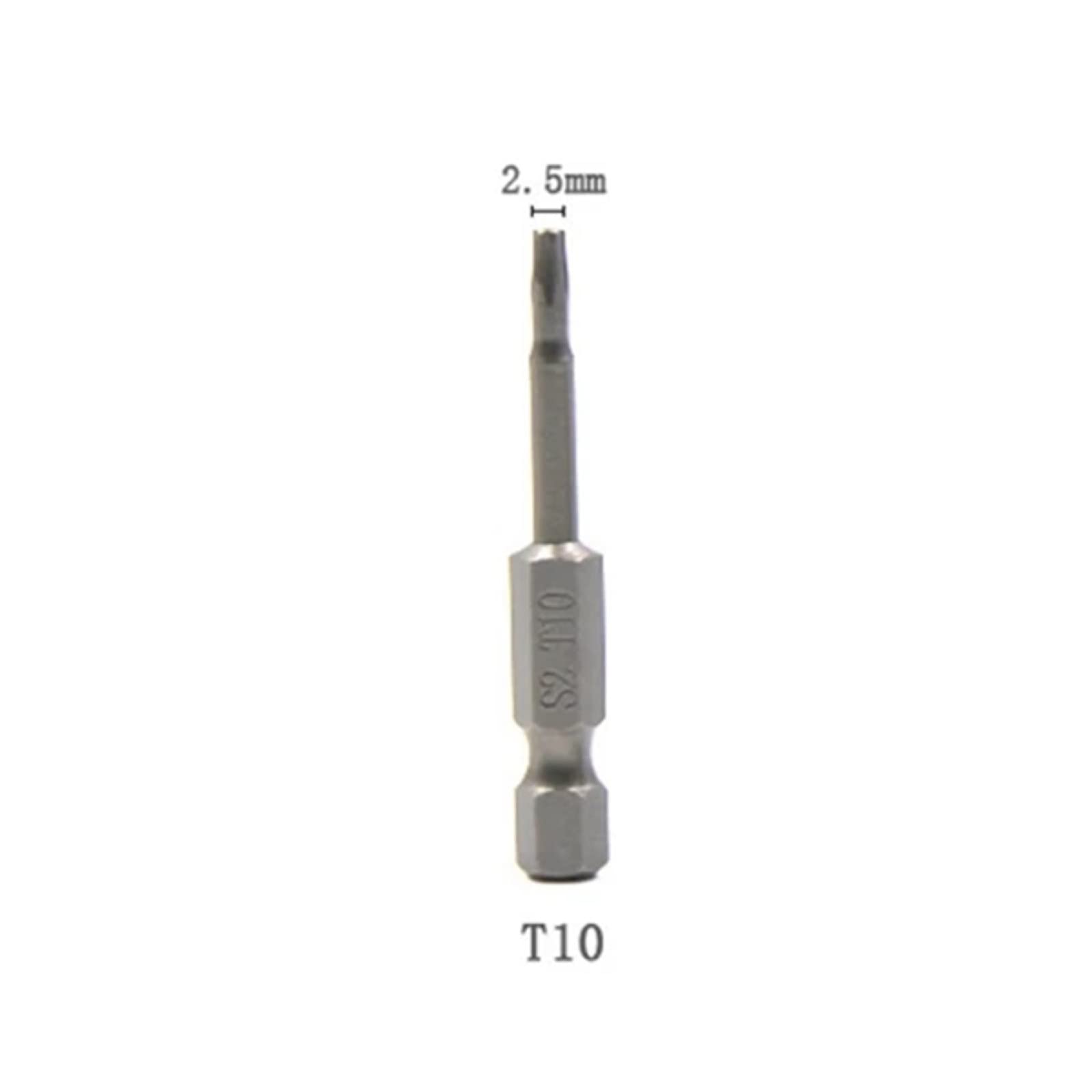 7 pc 50mm 1/4 "embout de tournevis à tige hexagonale cinq points pour tournevis magnétique foret T10/T15/T20/T25/T27/T30/T40