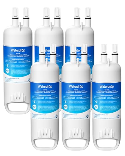 Waterdrop EDR1RXD1 Replacement for Everydrop® Filter 1, W10295370A, EDR1RXD1B, P8RFWB2L, P4RFWB, Kenmore® 46-9081, 46-9930, WD-F38 Refrigerator Water Filter, 6 Pack