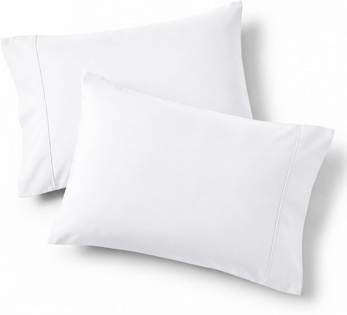 Queen Pillow Cases Set of 2 - White Brushed Microfiber Pillowcase 2 Pack, Super Soft Pillowcase, Pillow Shams Covers with Envelope Closure for Kids, Wrinkle, Fade Resistant, 20x30 Inches