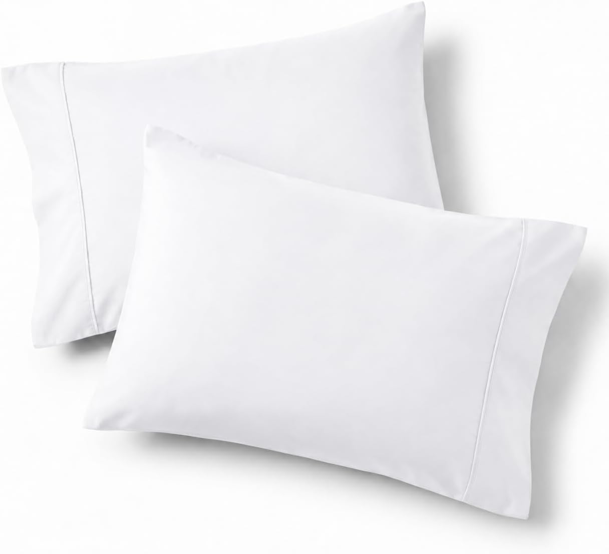 Bedsure King Size Pillow Cases Set of 2 - White Polyester Microfiber Pillowcases 2 Pack, Super Soft Pillow Case Cover with Envelop Closure, 20x36 Inches