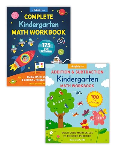 Complete Kindergarten Math Book Set: Two Workbooks with 275 Fun Activities to Build Addition, Subtraction, and Critical Thinking Skills (Perfect for Ages 4-6)