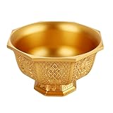 IUYIXWFP Achteckige Reichtumsschale aus massivem Messing – Glücksbringer für Zuhause, Büro und Geschäft | Feng Shui-Dekoration für Reichtum (7 x 12 cm)