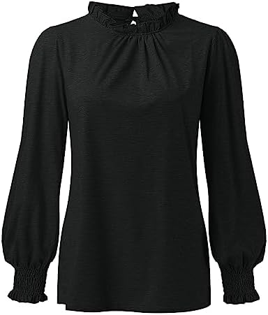 Odosalii Camicetta da donna casual con scollo a V, maniche arrotolate, polo basic, A-blue Verde, S