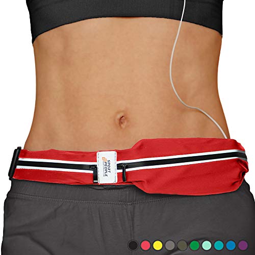 Sport2People Running Belt USA Patented - Hands-Free Workout Fanny Pack - iPhone X