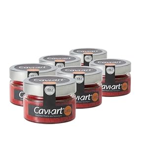 Cavi-Art Algen-Kaviar rot - 6 x 100g | veganer Kaviar, Feinkost | Lachs-Geschmack