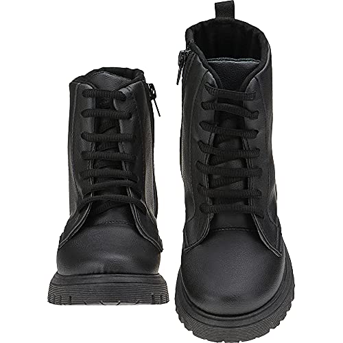 Bota coturno infantil feminino preto Cor:Preto;Tamanho:32;Gênero:Menina