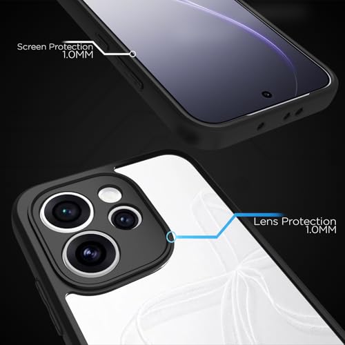 Image of RIGGEAR Shockproof Sleek Hybrid Armor Back Cover Case for Oppo Reno15 Pro Mini, Reno 15 Pro Mini 5G (Clear PC + Black TPU Bumper)