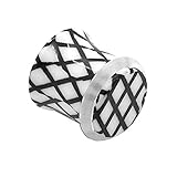 Bitte nutzen Sie die Auswahl! 1 Stück oder 1 Set Tunnel Schwarz Weiß Kariert Karo Muster Nach Dehnstab Plugs Dehnset Tunnelset Piercing Ohrstecker, Farbe:karo weiß - 4mm