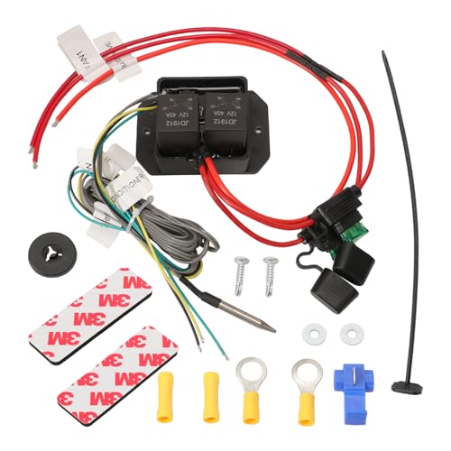 Digital Radiator Fans Controller Switch Kit with Adjustable Temperature Range Range 12V 24V Digital Electric Thermatic Dual Electric Fan Switch Kit Replace #0444