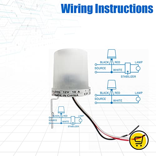Image of amiciSmart Automatic On /Off Switch for Light, Street Light Controller 10A Photocell Sensor DC 12V