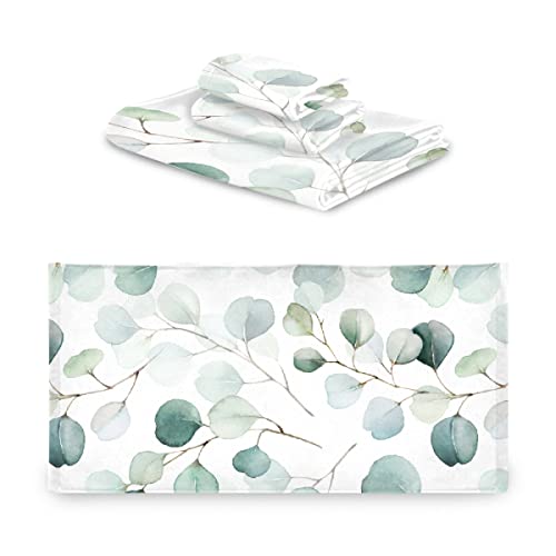 Mokukenren Green Leaves Bathroom Towel Set 3 Piece, 1 Bath Towel, 1 Washcloth, 1 Hand Towel, Soft Absorbent Towel For Beach Hair Face Gym Swim Kitchen #TOP7