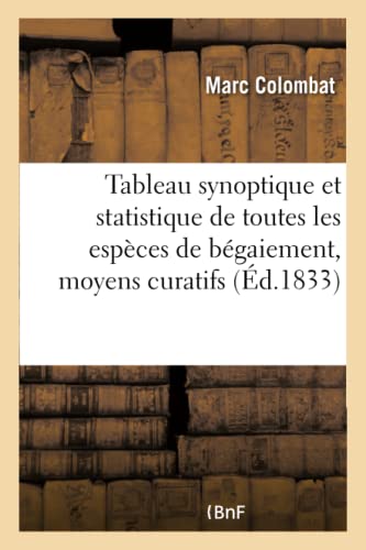Tableau synoptique et statistique de toutes les espèces de bégaiement : et des moyens (Sciences)