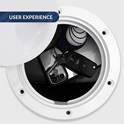 Five Oceans Fo84-M2 Marine Round Inspection Screw-In Deck Plate, 5 Inches, Anti-Aging, Anti-Corrosive And Uv-Resistant Abs Plastic, White, 2-Pack #TOP5