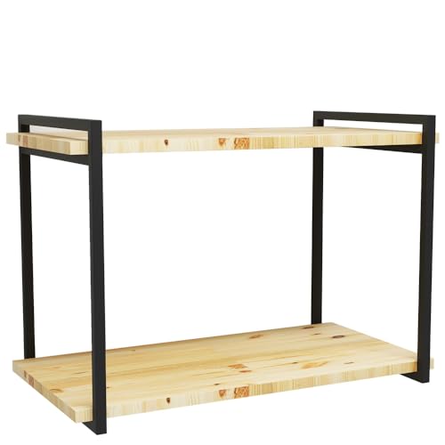 Garbella Design, Par de Suportes Estilo Industrial Duplo de Parede para Prateleiras de 30cm