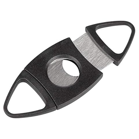 Practical Stainless Steel Round Head Cigar Cutter Portable Size Lightweight Cigar Cutter Scissors Tool with Plastic Handle(Black & Silver) Jasnyfall Cover