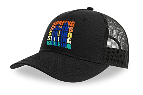 Casquette de surf rétro noire contre la chaleur et les reflets de l'eau