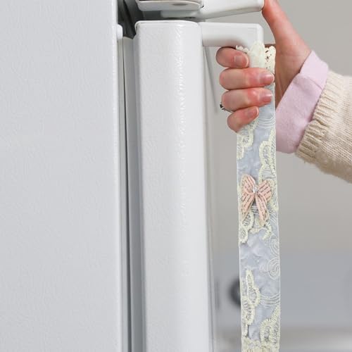 GAROZATION 2stücke Kühlschrank Griffabdeckung Aus Spitze Schutz Für Doppel-türgriffe Schmutz Und Fingerabdruckschutz Einfach Anzubringen Elegantes Design