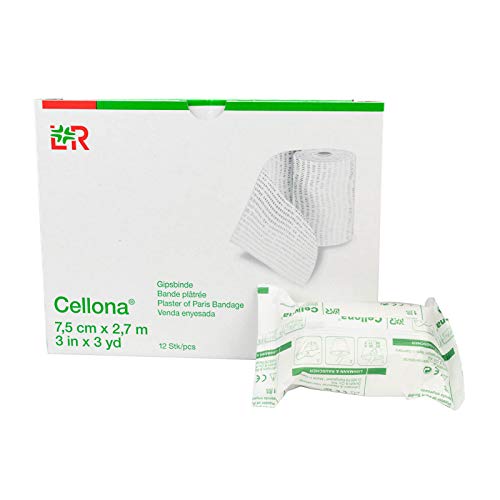 Cellona Plaster of Paris, Medical Plaster Cloth Gauze Bandage, Professional Cast Wrap with Smooth Finish & Extra-Fast Set Time for Casting, 3