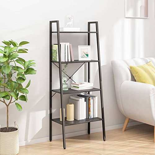 Gecheer Estanterias Almacenaje,Estantería de Metal,Estantería Multiusos Estantería de pie 4 baldas,Soporte para Plantas,para Garaje,Cocina,Sala de Libros,Esquina,Negro 56x35x140 cm