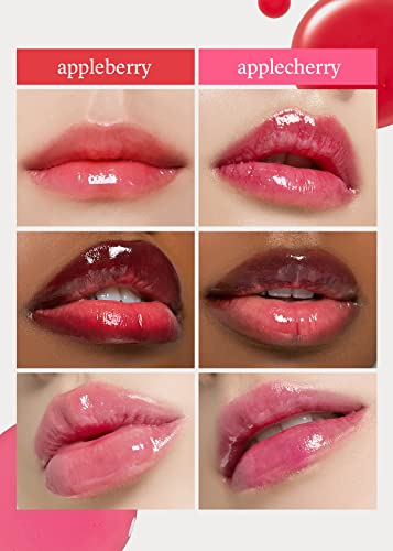 Image of NOONI Korean Lip Oil Set - Appleberry & Applecherry | Long-Lasting, Moisturizing, Plumping, Revitalizing for Dry Lips, Waterproof, No Peel Off, Stocking Stuffers, lip plumper 0.12 FL Oz x 2ea