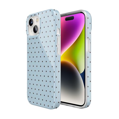Casely iPhone 15 Case | On the Dot | Blue & Brown Polka Dot | Compatible with MagSafe | Classic Ultra Slim Design by Casely - Used condition - Image 2