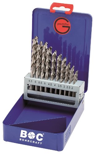 Bohrcraft Spiralbohrerset HSS-G DIN 338 geschliffen Typ N in Industriekassette, 50-teilig, 1-5,9 x 0,1 mm steigend, MG 591, 1 Stück, 11201410050
