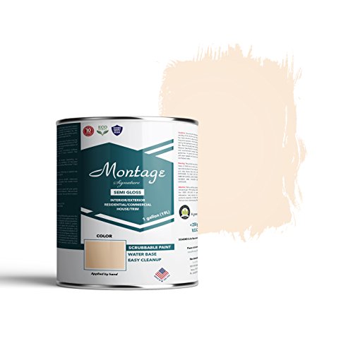Montage Signature 810593030069 Interior/Exterior Eco-Friendly Paint Low Sheen, 1 Gallon, Navajo White