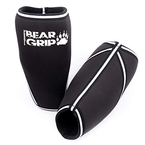 BEAR GRIP - Premium 7 mm Kompressions-Kniebandagen (Paar) (XXL).