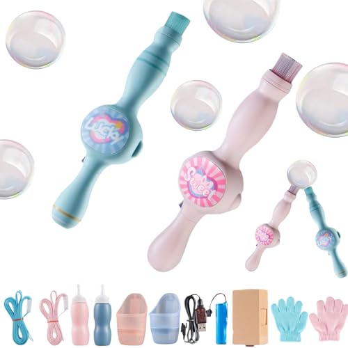 Magic Fog Bubble Wand, Smoke Bubble Machine, Magic Interactive Fog Bubbles Machine with Colorful Elastic Bubbles & Smoke Effect for Parties Outdoor Interactive Fun (All)