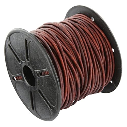 AURORIS - 10m Rolle Lederband rund - Ø 2mm - antik-braun