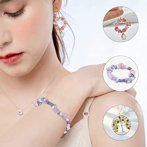 Colle 850PCS 5-8mm Gemstone Beads Crushed Irregular Chips Bead Set Natural Stone Healing Crystal Loose DIY Beads for Jewelry Making Necklace Bracelet Ring (15 Color)