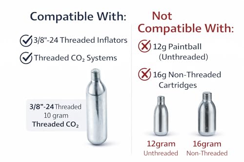 REDROCK 10 Gram Threaded CO2 Cartridges (3/8" Thread, 12-Pack) – Industrial Grade CO₂ for Bike Tire Inflators, Capatible with Mosquito Magnet Traps, Airsoft & BB Guns, and Tools by REDROCK - Used condition - Image 5