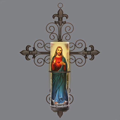 The Saints Collection Sacred Heart Of Jesus Led Flameless Devotion Prayer Candle, Religious Gift, 6 Hour Timer For More Hours Of Enjoyment And Devotion! Dimensions 8.1875" X 2.375". #TOP5