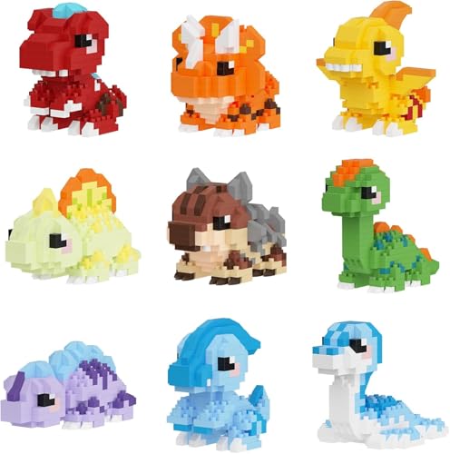 POSO ブロック おもちゃ ミニブロック 恐龍 動物 キュートダイナソー 9種類 生き生き アイデア 立体パズル 組立て 積み木 マイクロ型 おもちゃ 創意 DIY人気 おもちゃ こども 大人 男の子 女の子 クリスマス プレゼント 誕生日プレゼント (