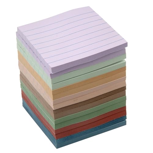 800 Stück Linien Sticky Notes, 16 Packung Haftnotizen, 76 x 76mm Aesthetic Vintage Selbstklebende Klebezettel Notizzettel für Büro Zuhause Schule Sitzung (Vintage Linien Sticky Notes)