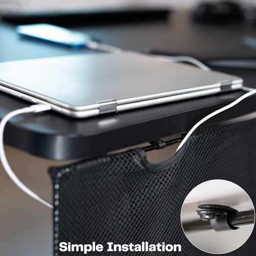 VIVO Black 48 inch Under Desk Privacy and Cable Management Organizer Sleeve, Wire Hider Kit Panel System, DESK-SKIRT-48 - Image 7