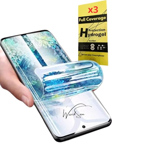 WardSan [ Pack 3 Pièces Pour Samsung Galaxy S23 Ultra 6.8 - Films de Protection d'écran Hydrogel 3D + support téléphone doigt pr selfie | Anti-choc...
