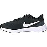 Nike Unisex-Kid's Revolution 5 Grade School Running Shoe, Black/White-Anthracite, 4.5Y Regular US Big Kid