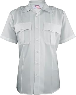 First Class Men's Polycotton Short Sleeve Uniform Shirt - Tactical Work Utility and Safety Security Shirt