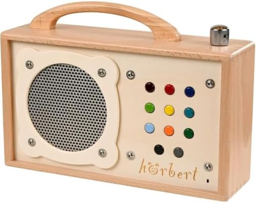 hörbert Musikbox aus Holz. Vorbespielt mit Deutschen Inhalten. Au...
